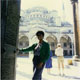 At the Blue Mosque in Turkey
